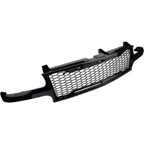 Grille Grills Front Hood Bumper-Gloss Black Grille Cover with light for 99-02 Silverado 1500 2500 / 00-06 Chevy Tahoe Suburban