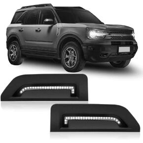 DZG أضواء إشارة الانعطاف LED ملحقات أضواء العلامات الجانبية المتوافقة مع Bronco Sport Base Big Bend Outer Banks Badlands First Edition 2021 2022 2023، ألوان مزدوجة، حزمة من 2