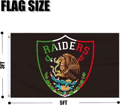 المكسيك رايدرز العلم 3x5Ft لاس فيغاس في الهواء الطلق راية داخلية مع جروميتسر لرجل المرآب كهف الجدار الديكور in Saudi Arabia