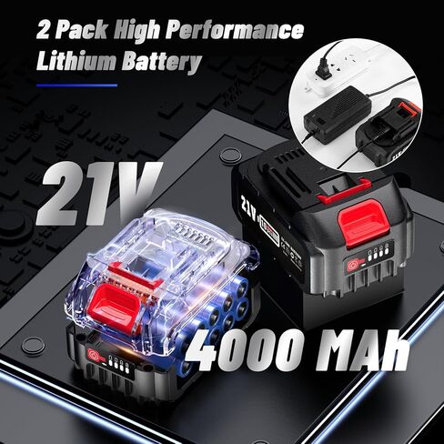 مسدس الشحوم يعمل بالبطارية، [تحديث 2023 قوي] طقم مسدس الشحوم الكهربائي 21 فولت مع خراطيم مقاومة للانفجار 12000 رطل لكل بوصة مربعة، مشغل متغير السرعة، مسدس شحوم لاسلكي مع بطاريات وشاحن in Kuwait