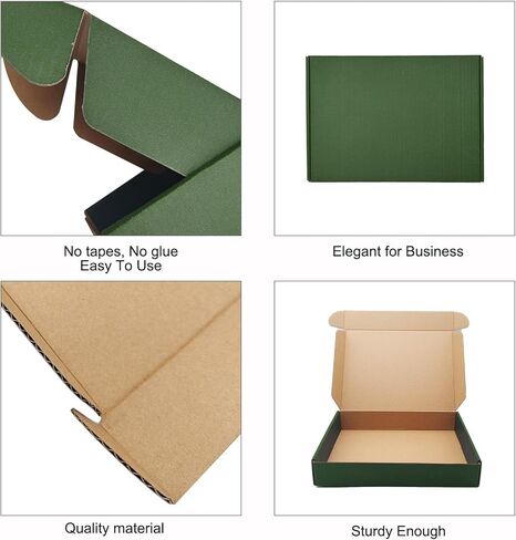 25 عبوة من صناديق الشحن الخضراء مقاس 9 × 6 × 2 بوصة للأعمال، وصناديق مموجة من الورق المقوى، وصناديق هدايا، ومرسل للأدب مع أغطية للتغليف، وإعطاء الرجال والنساء هدايا الشحن، والبريد، وتغليف الهدايا in Kuwait
