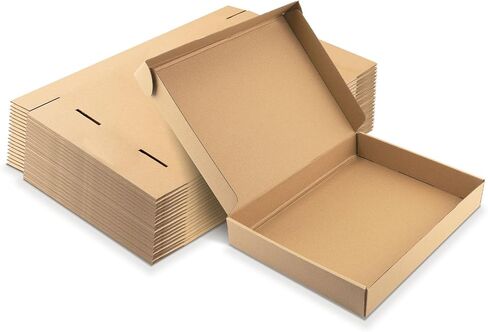 Golden State Art, 13x10x2 Shipping Boxes Set of 20, Brown Medium Corrugated Cardboard Boxes, Mailing Boxes for Packaging Small Business in Kuwait