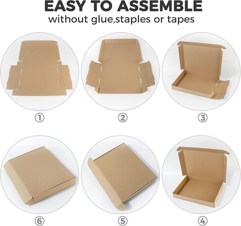 Golden State Art, 13x10x2 Shipping Boxes Set of 20, Brown Medium Corrugated Cardboard Boxes, Mailing Boxes for Packaging Small Business in Kuwait