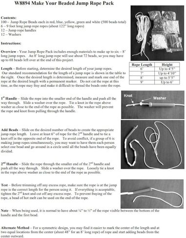 S&S Worldwide Make Your Own Jump Rope Pack. Makes up to Six 9' Long Jump Ropes with 5 Different Colored Beads. Fun for Camps, After School Programs and a Great Birthday Activity and Take Home Gift. in Saudi Arabia