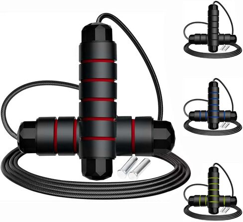 Adjustable Weighted Jump Rope, 9ft Long Tangle-Free Rapid Speed Jumprope for Fitness Exercise Workout Home Gym Double Dutch Crossfit, Battle Skipping Jumping Rope for Women Kid Men Girl Tall Boy in Saudi Arabia