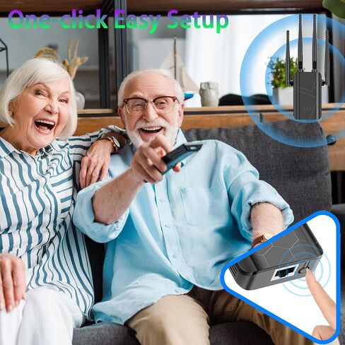 معزز إشارة موسع واي فاي، مكرر واي فاي 2024 يصل إلى 9000 قدم مربع وأكثر من 35 جهاز للمنزل، معزز واي فاي موسع الإنترنت مع منفذ إيثرنت، إعداد سهل بنقرة واحدة in Kuwait