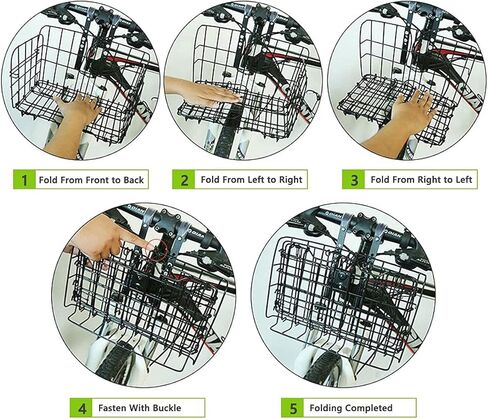 سلة دراجة قابلة للطي، سلة شحن للدراجة، حقيبة أمامية قابلة للإزالة رف خلفي سلة دراجة معلقة، سلال دراجة قابلة للطي للنساء والرجال، ملحقات الدراجة الجبلية سلة إطار الدراجة 1 حزمة in Kuwait