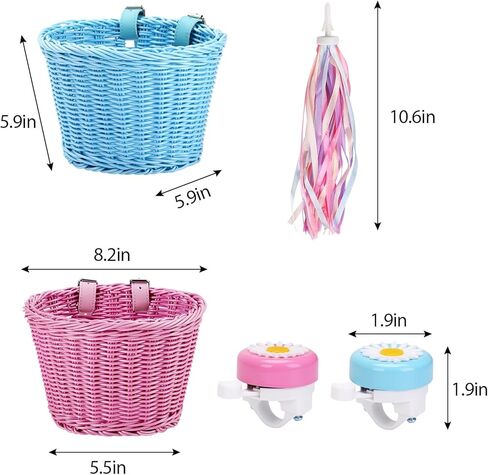 مجموعة سلال الدراجات للأطفال، سلة خوص ومقود دراجة الأطفال، جرس وملصقات، مجموعة ملحقات الدراجة اللطيفة لدراجة الأطفال، سكوتر in Kuwait