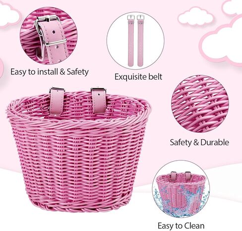 مجموعة سلال الدراجات للأطفال، سلة خوص ومقود دراجة الأطفال، جرس وملصقات، مجموعة ملحقات الدراجة اللطيفة لدراجة الأطفال، سكوتر in Kuwait