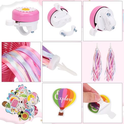 مجموعة سلال الدراجات للأطفال، سلة خوص ومقود دراجة الأطفال، جرس وملصقات، مجموعة ملحقات الدراجة اللطيفة لدراجة الأطفال، سكوتر in Kuwait