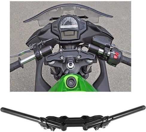 Qiilu Motorcycle Handlebars Kit, Separating Handlebar, Clip-On Adapter Plate & Handlebars Set for Kawasaki Ninja 650R ER-6F 2006-2016 in Saudi Arabia
