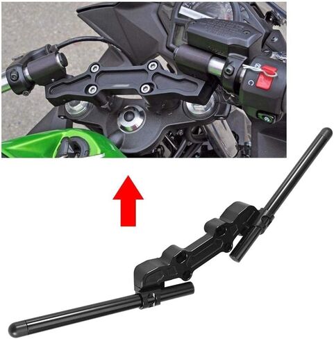 Qiilu Motorcycle Handlebars Kit, Separating Handlebar, Clip-On Adapter Plate & Handlebars Set for Kawasaki Ninja 650R ER-6F 2006-2016 in Saudi Arabia