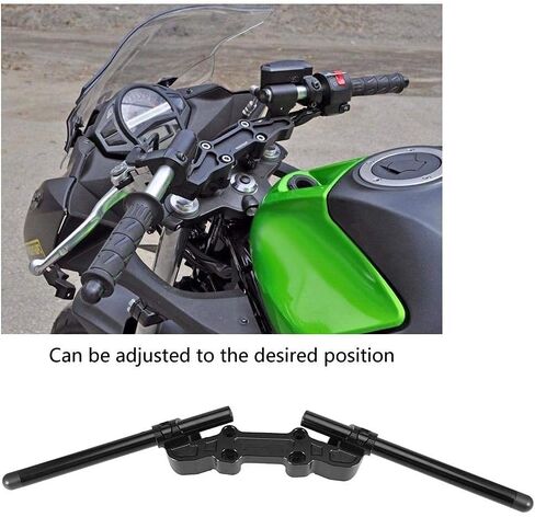 Qiilu Motorcycle Handlebars Kit, Separating Handlebar, Clip-On Adapter Plate & Handlebars Set for Kawasaki Ninja 650R ER-6F 2006-2016 in Saudi Arabia