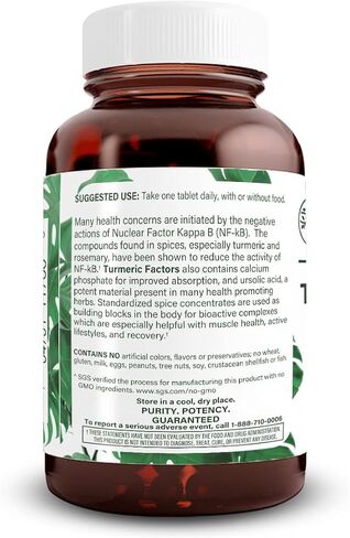 Natural Nutra Turmeric Curcumin with 95% Curcuminoids Extract Supplement with Rosemary for Brain Health, 350 mg, 60 Vegan Tablets in Saudi Arabia