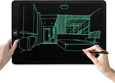 تابلت كتابة LCD كبير مقاس 16 بوصة (شاشة 15 بوصة)، لوحة رسم/إشعارات/رسائل مستقلة لا تحتاج إلى كمبيوتر، لوحة ملاحظات إلكترونية 4 للبالغين والأطفال، هدية رائعة 4 في أي مناسبة (حافظة زرقاء، لون كتابة أخضر) in Saudi Arabia