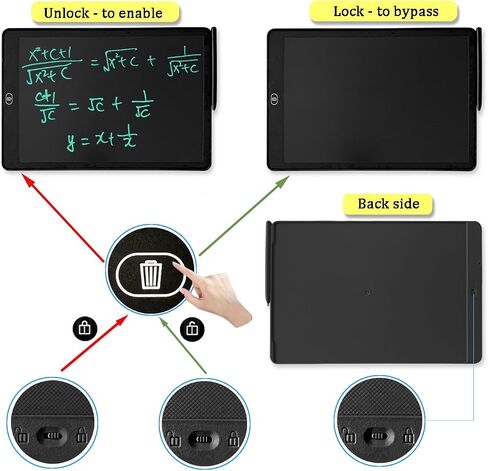 تابلت كتابة LCD كبير مقاس 16 بوصة (شاشة 15 بوصة)، لوحة رسم/إشعارات/رسائل مستقلة لا تحتاج إلى كمبيوتر، لوحة ملاحظات إلكترونية 4 للبالغين والأطفال، هدية رائعة 4 في أي مناسبة (حافظة زرقاء، لون كتابة أخضر) in Saudi Arabia