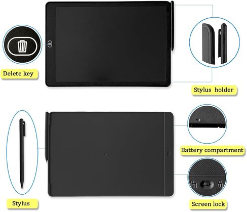 تابلت كتابة LCD كبير مقاس 16 بوصة (شاشة 15 بوصة)، لوحة رسم/إشعارات/رسائل مستقلة لا تحتاج إلى كمبيوتر، لوحة ملاحظات إلكترونية 4 للبالغين والأطفال، هدية رائعة 4 في أي مناسبة (حافظة زرقاء، لون كتابة أخضر) in Saudi Arabia