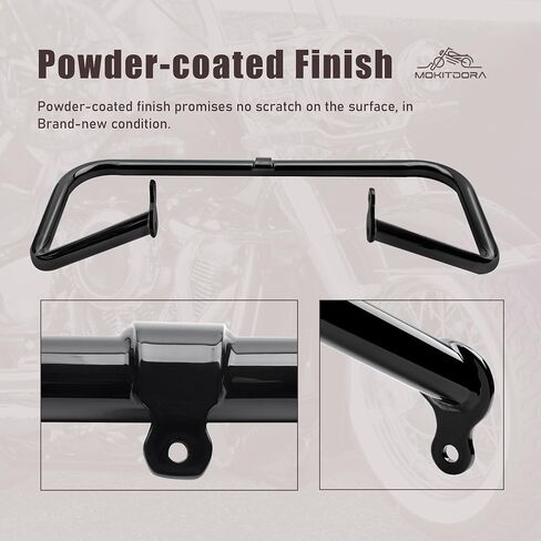 MoKitDora Touring Plain Engine Guard Highway Crash Bar 1.25" Fat for Harley 2009-2020 Road King Street Electra Glide and Trike Models, Gloss Black in Saudi Arabia