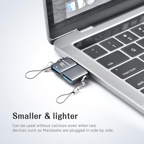 ELUTENG USB to USB C Adapter 2 Pack Type C Male to USB 3.1 Female Adapter 10Gbps Aluminum Alloy USB C to USB with Lanyards Compatibale with MacBook Pro, iPad Pro, iPhone 15 in Saudi Arabia