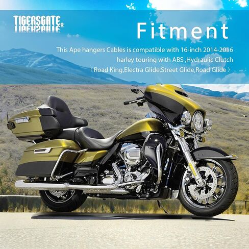 TIGERSGATE 16" Touring Handlebar Cables Front Turn Signals Extension Wire Harness Kit & CAN-Bus & TBW Wires & Brake Line for 2014-2015 Harley Road King/Glide,Electra Glide,Street Glide w/ABS,Silver in Saudi Arabia
