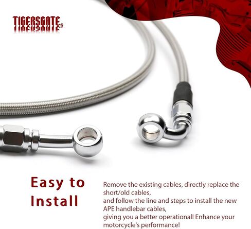 TIGERSGATE 16" Touring Handlebar Cables Front Turn Signals Extension Wire Harness Kit & CAN-Bus & TBW Wires & Brake Line for 2014-2015 Harley Road King/Glide,Electra Glide,Street Glide w/ABS,Silver in Saudi Arabia