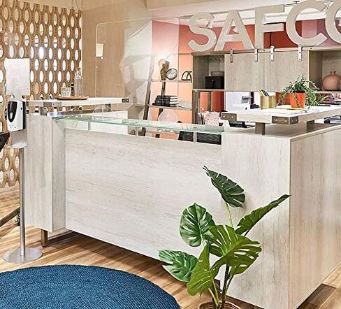 Safco Products Protective Acrylic Portable Sneeze Guard, Freestanding Cough & Sneeze Shield for Workers, Receptionists & Customers, 29.5"W x 23.5"H, Sturdy 0.236" Material Thickness in Saudi Arabia