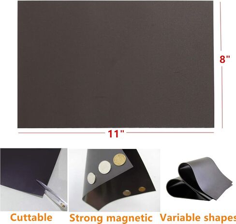 MYOYAY Plain Magnet Sheets 20 mil 10 Pack Flexible Magnet Sheet 8" x 11" Magnets on One Side Magnetic Mats Black for Storing Craft Cutting Dies in Saudi Arabia