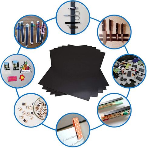 MYOYAY Plain Magnet Sheets 20 mil 10 Pack Flexible Magnet Sheet 8" x 11" Magnets on One Side Magnetic Mats Black for Storing Craft Cutting Dies in Saudi Arabia