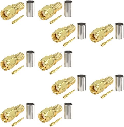 Eightwood SMA Male Plug Crimp RF Connector for LMR240 RG8X Coax Cable in Saudi Arabia