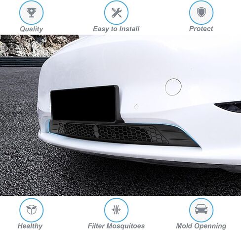 Front Grill Guard, Front Grill Mesh Compatible with 2019-2022 Tesla Model Y, Black Air Inlet Vent Grille Cover Model Y in Saudi Arabia