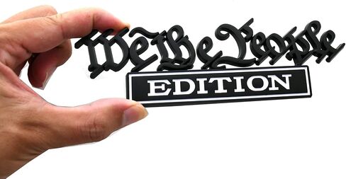 قطعة واحدة كلاسيكية من We The People Edition ثلاثية الأبعاد لشعارات السيارة الكاملة ملصقات تزيين مخصصة لتسليط الضوء على نفسك لسيارات الدفع الرباعي، CRV، الدراجات النارية، السيارة، الباب الخلفي لحاجز الشاحنة (أسود) in Saudi Arabia