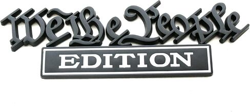 قطعة واحدة كلاسيكية من We The People Edition ثلاثية الأبعاد لشعارات السيارة الكاملة ملصقات تزيين مخصصة لتسليط الضوء على نفسك لسيارات الدفع الرباعي، CRV، الدراجات النارية، السيارة، الباب الخلفي لحاجز الشاحنة (أسود) in Saudi Arabia