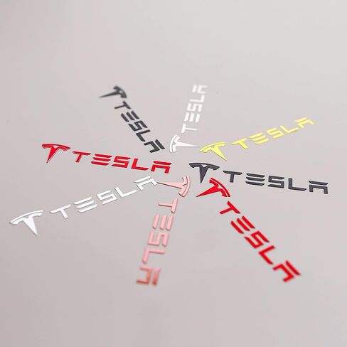 ملصقات ثلاثية الأبعاد لملحقات Tesla Model 3، ملصقات مخصصة شعار سيارة من سبائك النيكل لملحقات Tesla Model Y، لملصقات شعار Tesla، 2.05×0.5 بوصة، حزمة من 10 in Kuwait