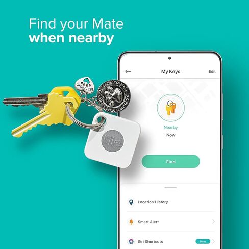 Tile Mate (2020) حزمة واحدة - جهاز تعقب بلوتوث، وباحث المفاتيح ومحدد موقع العناصر للمفاتيح والحقائب والمزيد؛ مقاومة للماء مع بطارية قابلة للاستبدال لمدة عام واحد in Kuwait