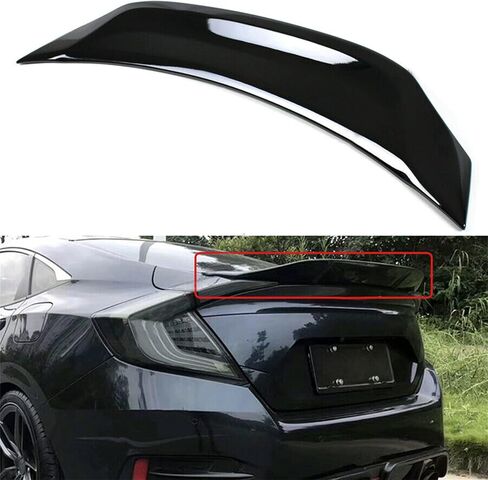 Trunk Spoiler Glossy Black Duckbill Replacement for Honda Civic Sedan V3 2016 2017 2018 2019 2020 2021, Does not apply in Saudi Arabia