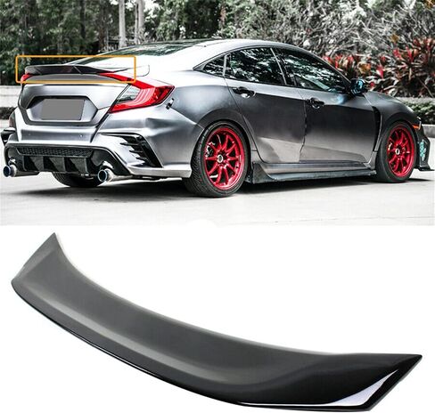 Trunk Spoiler Glossy Black Duckbill Replacement for Honda Civic Sedan V3 2016 2017 2018 2019 2020 2021, Does not apply in Saudi Arabia