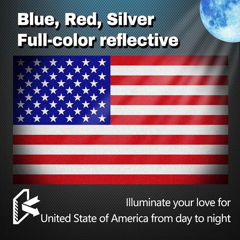Reflective Full Color American Flag Stickers 2 Pairs Bundle 3" X 5" Tactical Military Flag Reverse USA Decal for SUV, Hard Hat, Car Vinyl Window Bumper Decal Sticker (B) in Saudi Arabia
