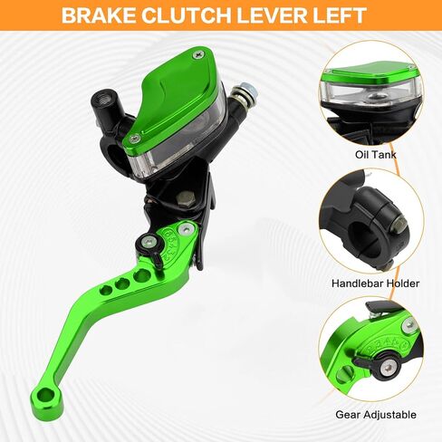 Motorcycle Brake Clutch Pump Lever 7/8" 22mm Dual Hydraulic Master Cylinder Reservoir CNC Left & Right Set Universal Replacement for Harley Honda Kawasaki Suzuki Yamaha (Black) in Saudi Arabia