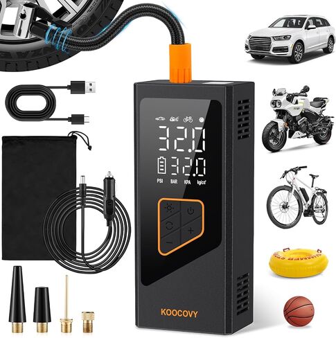 Tire Inflator Portable Air Compressor 7800mAh, 150PSI Electric LCD Display with Tire Gauge Pressure, Auto Tire Inflator for Car, Bike, Motorcycle, Ball, Car Accessories Gifts for Men in Saudi Arabia