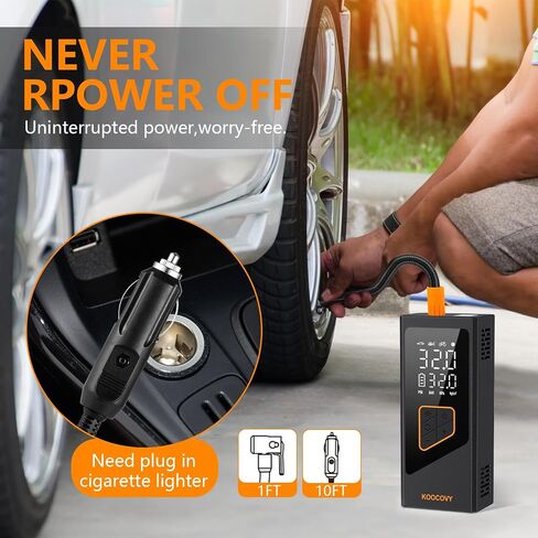 Tire Inflator Portable Air Compressor 7800mAh, 150PSI Electric LCD Display with Tire Gauge Pressure, Auto Tire Inflator for Car, Bike, Motorcycle, Ball, Car Accessories Gifts for Men in Saudi Arabia