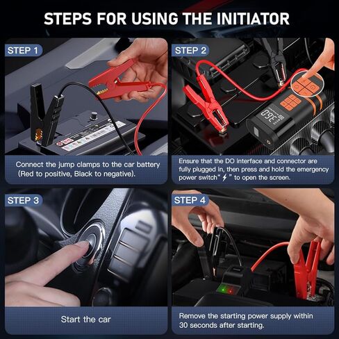 TURBO SII Jump Starter with Air Compressor,150 PSI Electric Air Pump for Car,4X Fast Inflation Tire Pump for car,Cordless Portable Tire Inflator with Digital Pressure Gauge for Car/Motor/Bike/Ball in Kuwait