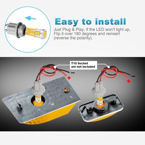 استبدال Partsam لأضواء سقف الكابينة Hummer H2 الإسكان 2003-2009 وHummer H2 SUT Cab Roof أعلى علامة التخليص LED مصابيح الإضاءة 2005-2009 الأمامية الخلفية مع T10 194 168 W5W لمبات LED (5 كهرمان + 5 أحمر) in Saudi Arabia