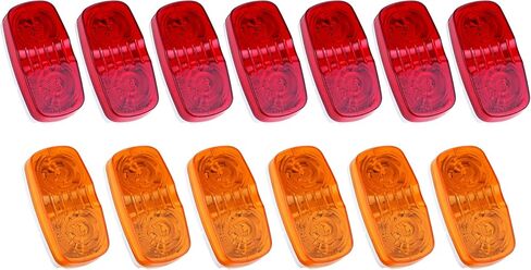 أضواء علامة المقطورة، مصابيح LED 2 × 4، مصابيح إزالة مزدوجة 12 LED، 7 مصابيح حمراء 6 كهرمانية 12 فولت، مصابيح مقطورة مثبتة على السطح لشاحنات التخييم RV in Kuwait