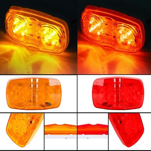 أضواء علامة المقطورة، مصابيح LED 2 × 4، مصابيح إزالة مزدوجة 12 LED، 7 مصابيح حمراء 6 كهرمانية 12 فولت، مصابيح مقطورة مثبتة على السطح لشاحنات التخييم RV in Kuwait