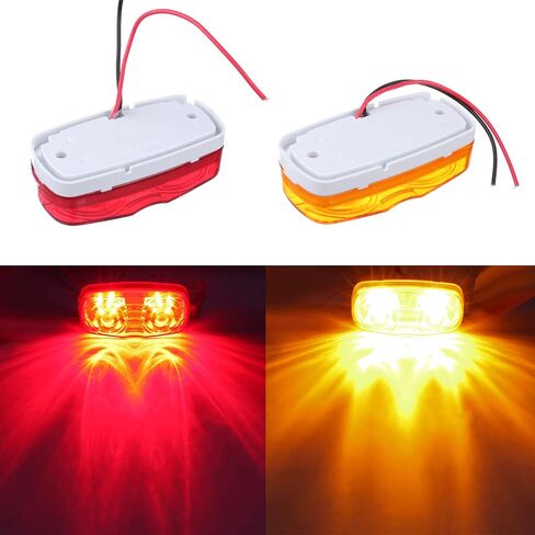 أضواء علامة المقطورة، مصابيح LED 2 × 4، مصابيح إزالة مزدوجة 12 LED، 7 مصابيح حمراء 6 كهرمانية 12 فولت، مصابيح مقطورة مثبتة على السطح لشاحنات التخييم RV in Kuwait