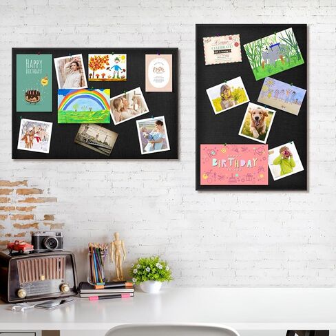 لوحة إعلانات سوداء قابلة للطي - 60.96 سم × 40.64 سم، لوحة عرض مؤطرة للصور الزخرفية لجدران المدرسة والمنزل والمطبخ والمكتب in Kuwait