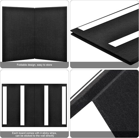 لوحة إعلانات سوداء قابلة للطي - 60.96 سم × 40.64 سم، لوحة عرض مؤطرة للصور الزخرفية لجدران المدرسة والمنزل والمطبخ والمكتب in Kuwait