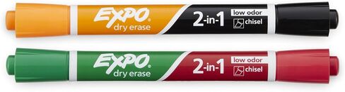 EXPO Dry Erase 2-in-1 Markers, Chisel Tip, Assorted, 2-Count in Saudi Arabia