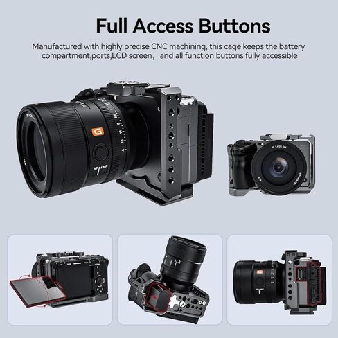 قفص كاميرا مصنوع من سبائك الألومنيوم متوافق مع Sony FX3/FX30 مع حامل الحذاء البارد وسكة الناتو 1/4"-20 3/8"-16 خيط in Kuwait