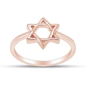 Star of David Jewish Magen Hebrew Shield Ring Star Symbol Ring 14k Gold Over Sterling Silver, Gift For Her